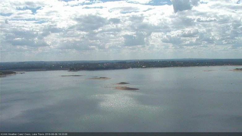 Lake Travis webcam, August 6, 2018 3:35 PM CT