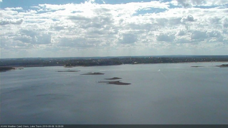 Lake Travis webcam, August 6, 2018 3:40 PM CT