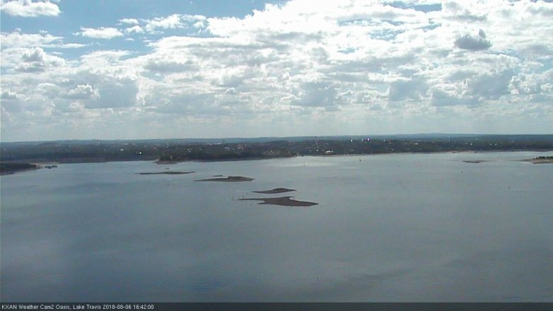 Lake Travis webcam, August 6, 2018 3:45 PM CT
