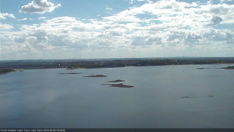 Lake Travis webcam, August 6, 2018 3:50 PM CT