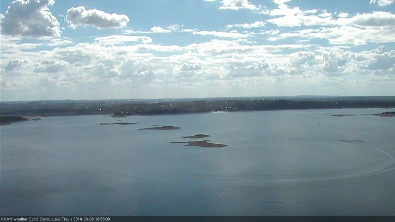 Lake Travis webcam, August 6, 2018 3:55 PM CT