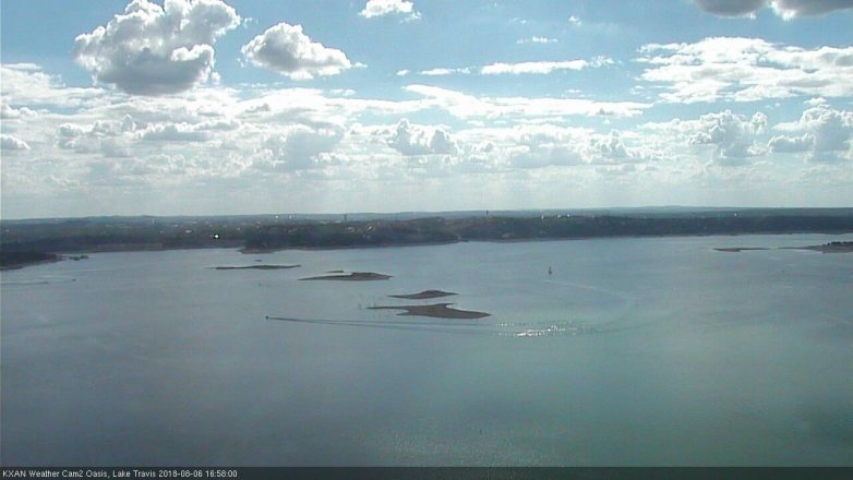 Lake Travis webcam, August 6, 2018 4:00 PM CT