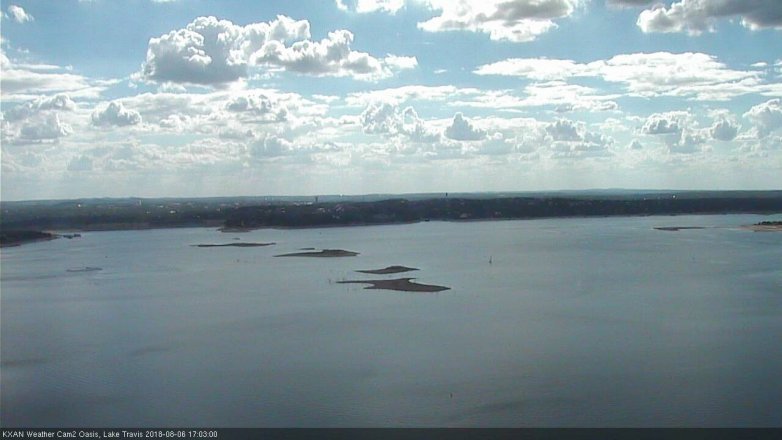 Lake Travis webcam, August 6, 2018 4:05 PM CT