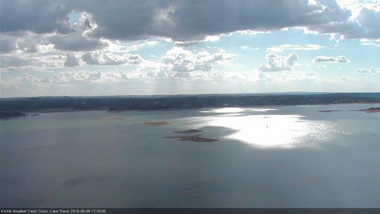 Lake Travis webcam, August 6, 2018 4:30 PM CT