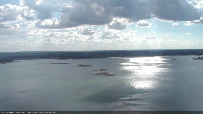 Lake Travis webcam, August 6, 2018 4:40 PM CT