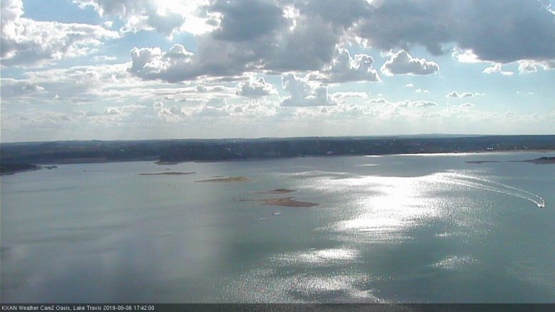 Lake Travis webcam, August 6, 2018 4:45 PM CT