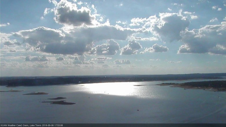 Lake Travis webcam, August 6, 2018 4:55 PM CT