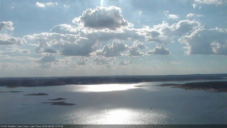 Lake Travis webcam, August 6, 2018 5:00 PM CT