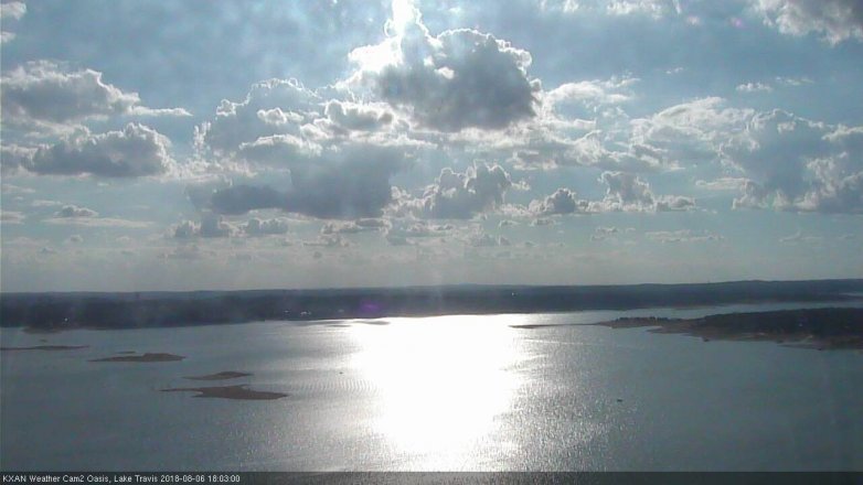 Lake Travis webcam, August 6, 2018 5:05 PM CT