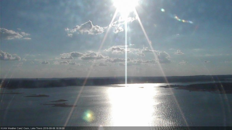 Lake Travis webcam, August 6, 2018 5:40 PM CT