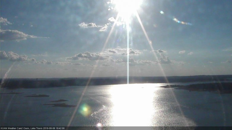 Lake Travis webcam, August 6, 2018 5:45 PM CT