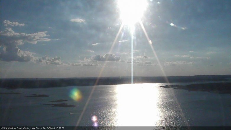 Lake Travis webcam, August 6, 2018 5:55 PM CT