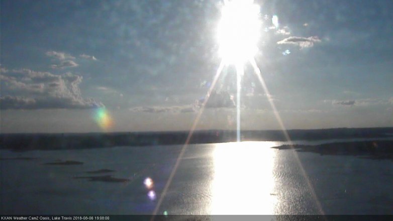 Lake Travis webcam, August 6, 2018 6:10 PM CT