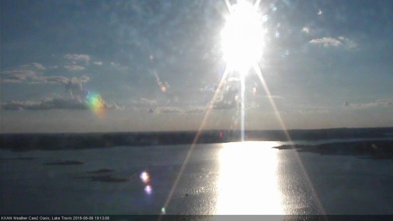 Lake Travis webcam, August 6, 2018 6:15 PM CT