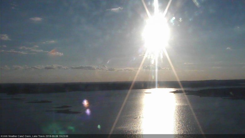 Lake Travis webcam, August 6, 2018 6:25 PM CT
