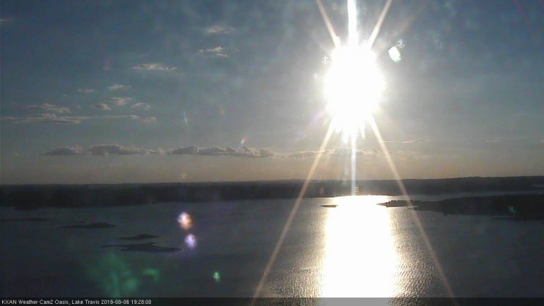 Lake Travis webcam, August 6, 2018 6:30 PM CT