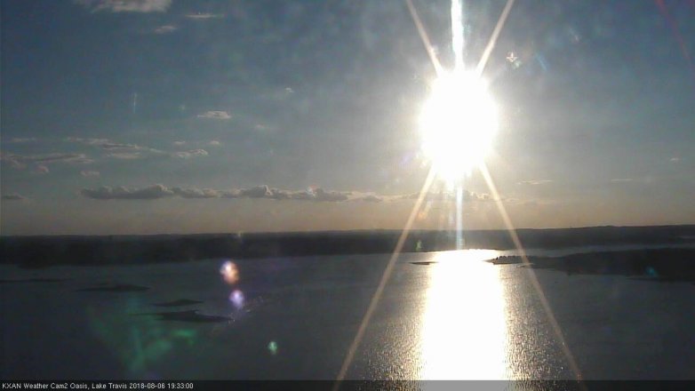 Lake Travis webcam, August 6, 2018 6:35 PM CT