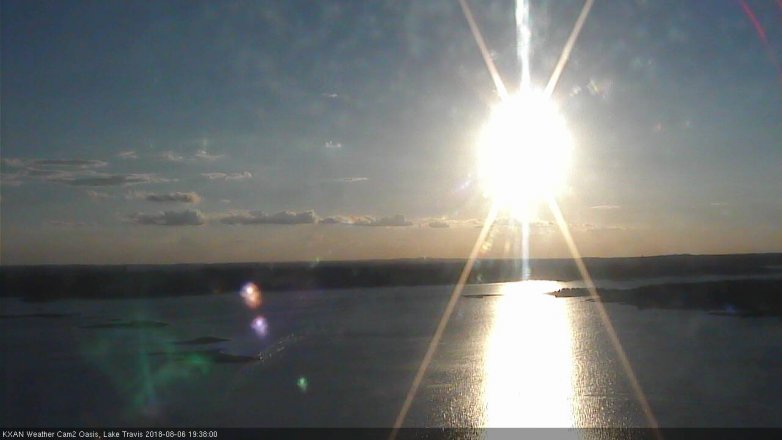 Lake Travis webcam, August 6, 2018 6:40 PM CT