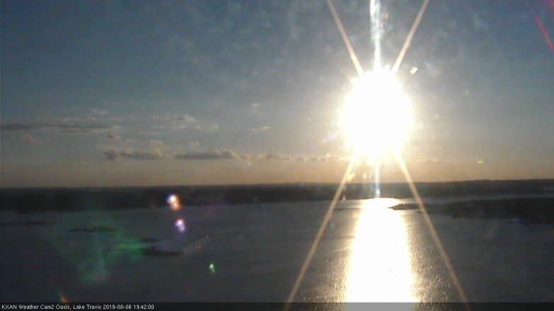 Lake Travis webcam, August 6, 2018 6:45 PM CT