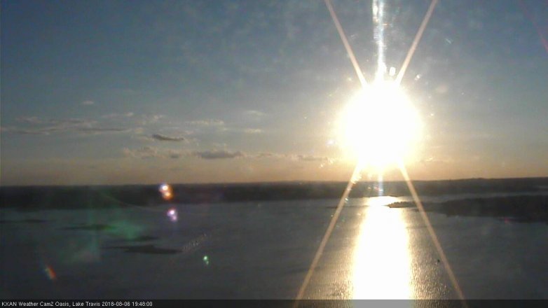 Lake Travis webcam, August 6, 2018 6:50 PM CT