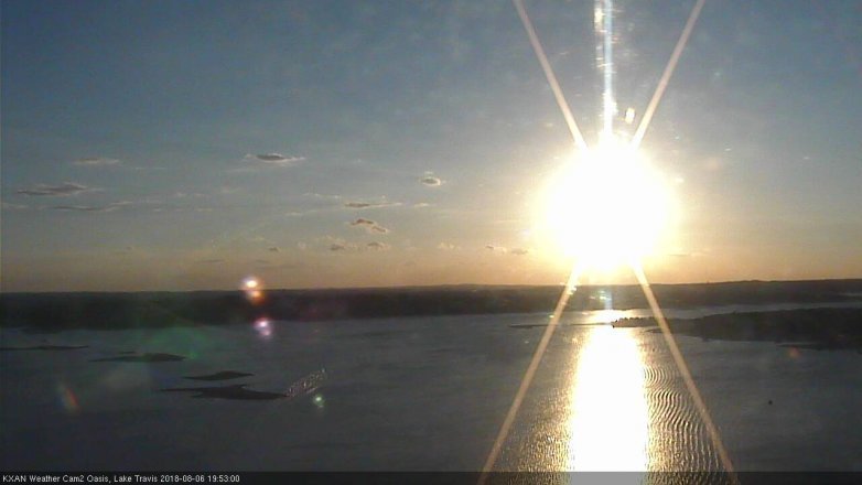 Lake Travis webcam, August 6, 2018 6:55 PM CT