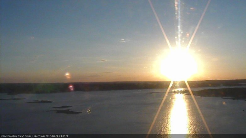 Lake Travis webcam, August 6, 2018 7:05 PM CT