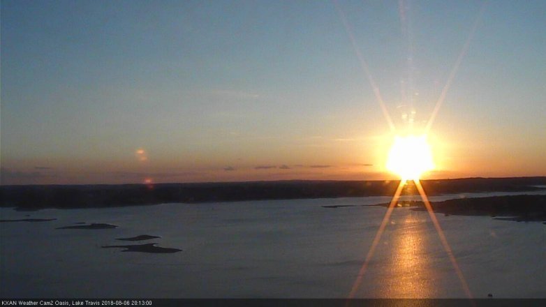 Lake Travis webcam, August 6, 2018 7:15 PM CT