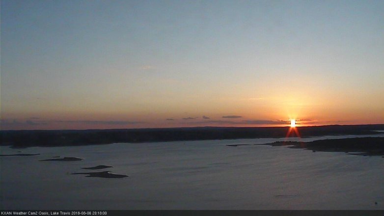 Lake Travis webcam, August 6, 2018 7:20 PM CT