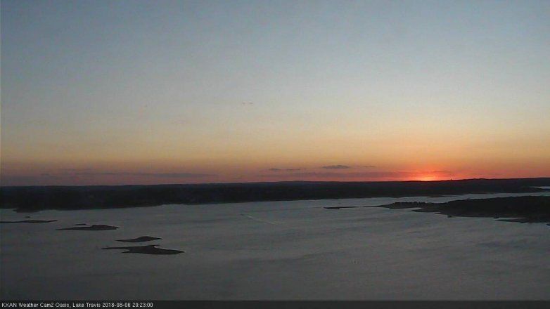 Lake Travis webcam, August 6, 2018 7:25 PM CT