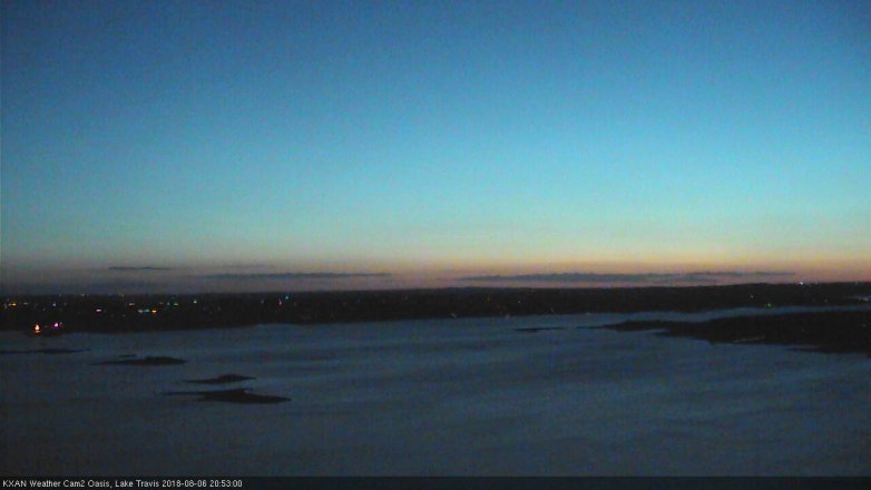 Lake Travis webcam, August 6, 2018 7:55 PM CT