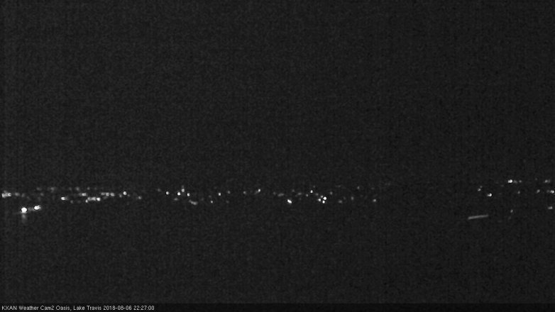 Lake Travis webcam, August 6, 2018 9:30 PM CT
