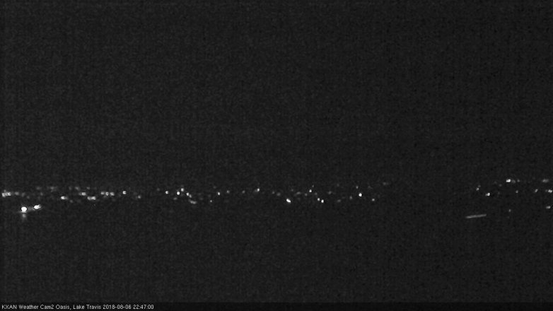 Lake Travis webcam, August 6, 2018 9:50 PM CT