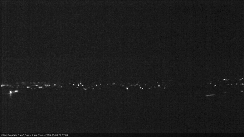 Lake Travis webcam, August 6, 2018 10:00 PM CT
