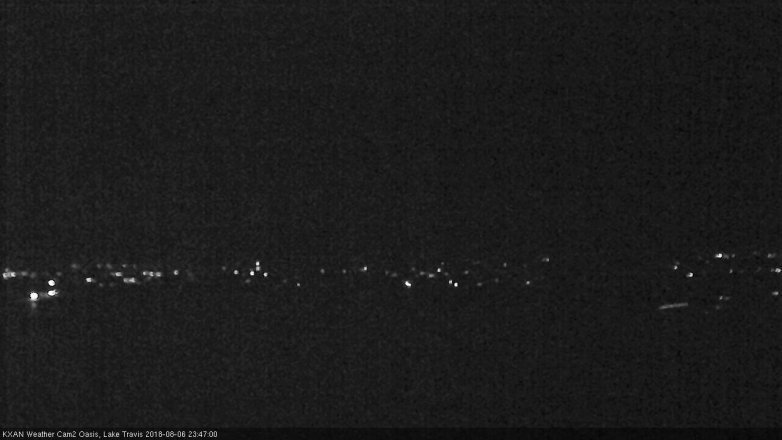 Lake Travis webcam, August 6, 2018 10:50 PM CT