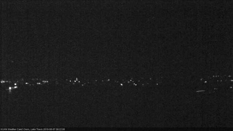 Lake Travis webcam, August 6, 2018 11:25 PM CT