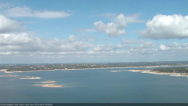 Lake Travis webcam, August 7, 2018 9:00 AM CT