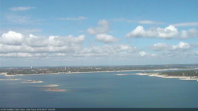Lake Travis webcam, August 7, 2018 9:05 AM CT
