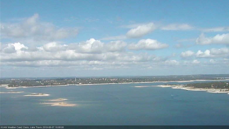 Lake Travis webcam, August 7, 2018 9:10 AM CT