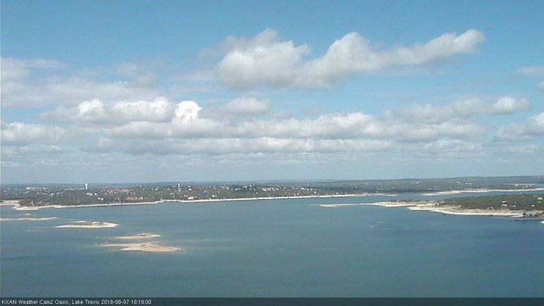 Lake Travis webcam, August 7, 2018 9:20 AM CT