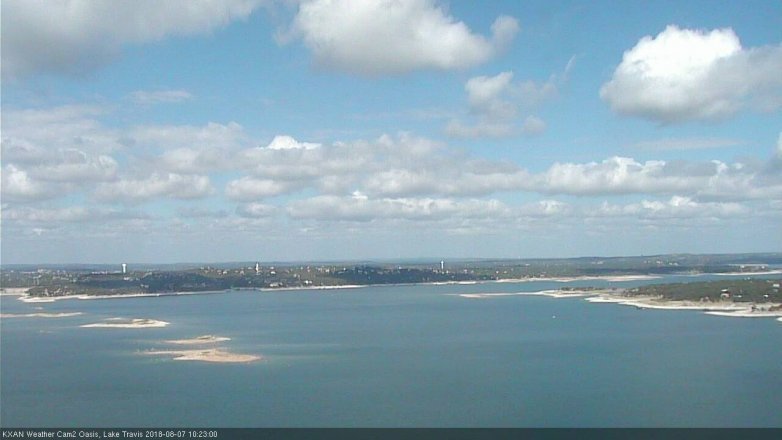 Lake Travis webcam, August 7, 2018 9:25 AM CT