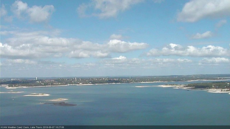 Lake Travis webcam, August 7, 2018 9:30 AM CT