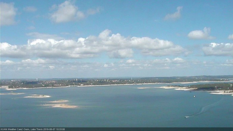 Lake Travis webcam, August 7, 2018 9:35 AM CT