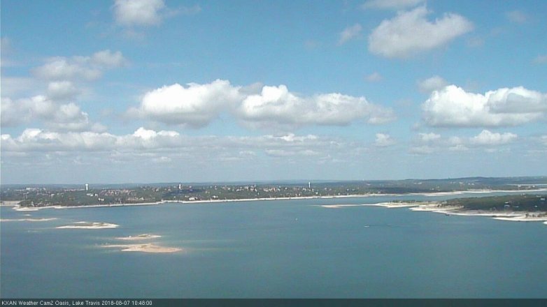 Lake Travis webcam, August 7, 2018 9:50 AM CT