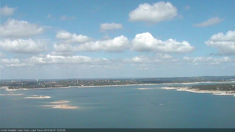 Lake Travis webcam, August 7, 2018 9:55 AM CT