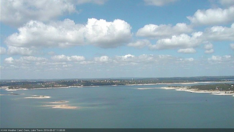 Lake Travis webcam, August 7, 2018 10:10 AM CT