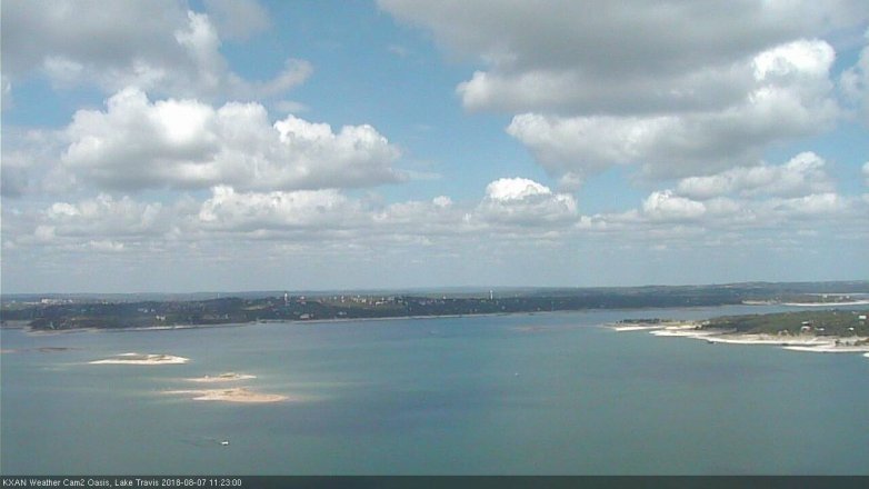 Lake Travis webcam, August 7, 2018 10:25 AM CT
