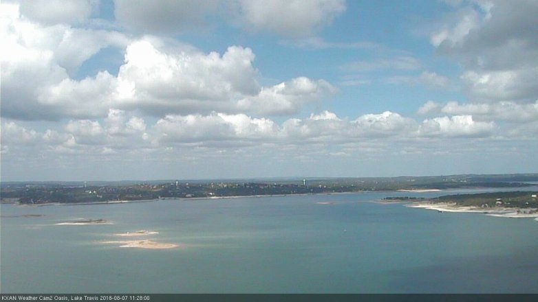 Lake Travis webcam, August 7, 2018 10:30 AM CT