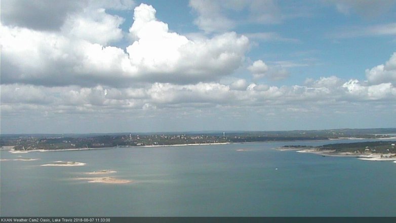 Lake Travis webcam, August 7, 2018 10:35 AM CT