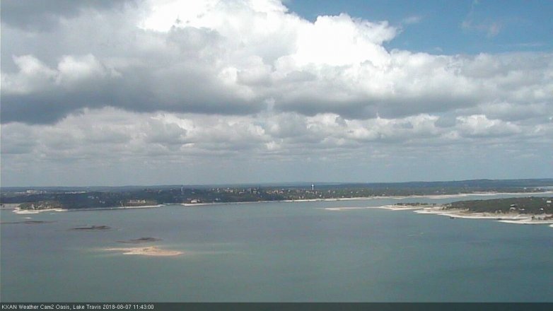 Lake Travis webcam, August 7, 2018 10:45 AM CT
