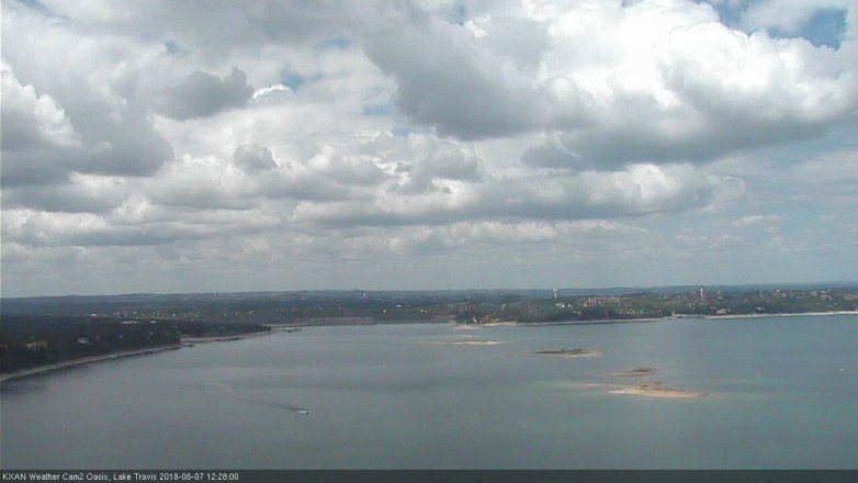 Lake Travis webcam, August 7, 2018 11:30 AM CT
